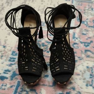 Black studded wedges size 6